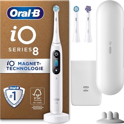 Электрическая зубная щетка iO Series 8 Plus Edition с 3 отбеливающими насадками, магнитным футляром, 6 режимами чистки Oral-B
Электрическая зубная щетка iO Series 8 Plus Edition с 3 отбеливающими насадками, магнитным футляром, 6 режимами чистки Oral-B