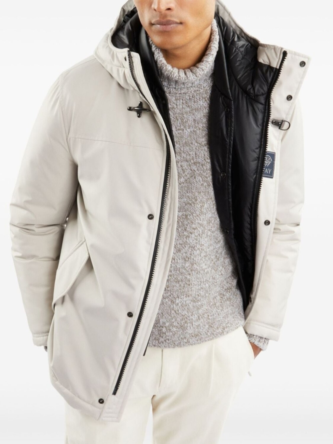 Fay пуховик с капюшоном, белый 
Fay пуховик с капюшоном, белый