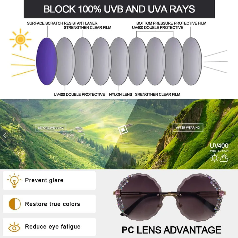 Солнцезащитные очки MUTYNE больших круглых рюшей без оправы для женщин, модные пляжные солнцезащитные очки, без оправы, с линзами, украшенными алмазной огранкой, 3
Солнцезащитные очки MUTYNE больших круглых рюшей без оправы для женщин, модные пляжные солнцезащитные очки, без оправы, с линзами, украшенными алмазной огранкой, 3