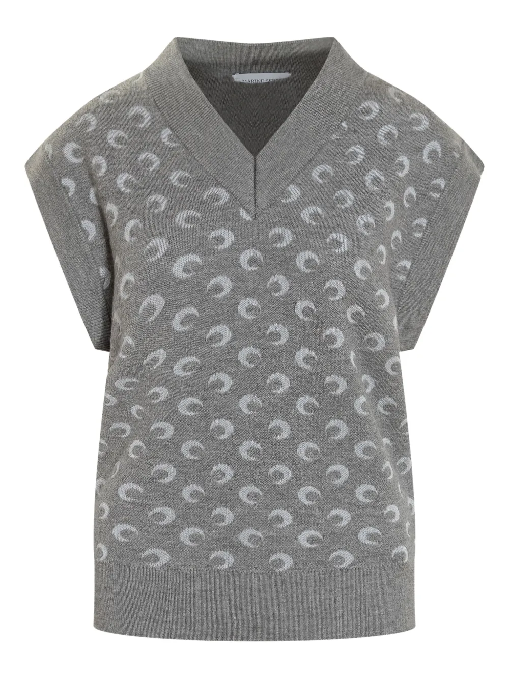 Жилет с V-образным вырезом и принтом в виде полумесяца Marine Serre, серый
Жилет с V-образным вырезом и принтом в виде полумесяца Marine Serre, серый