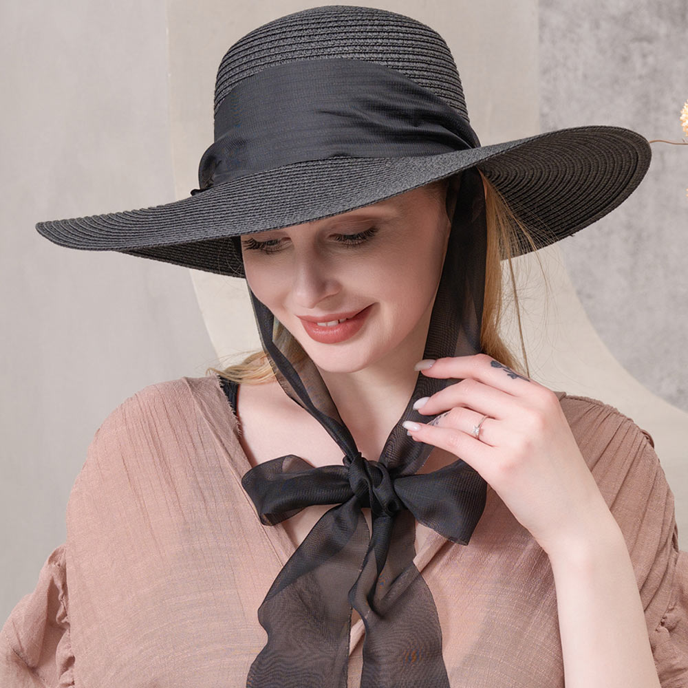 Соломенная шляпа с сетчатыми лентами и мягкими рукавами FASHNZFAB, черный
Соломенная шляпа с сетчатыми лентами и мягкими рукавами FASHNZFAB, черный