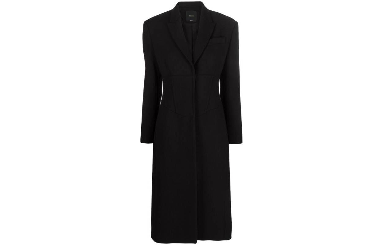 Пальто миди на скрытой застёжке PINKO, черное
Пальто миди на скрытой застёжке PINKO, черное