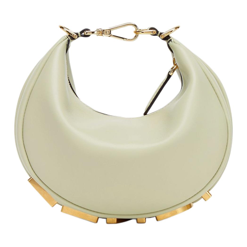 FENDI Миниатюрная сумка через плечо из телячьей кожи серо-зеленого цвета
FENDI Миниатюрная сумка через плечо из телячьей кожи серо-зеленого цвета