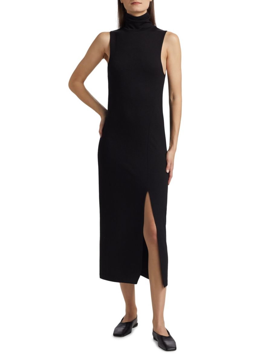 Платье-миди с водолазкой и разрезом Vince, черный
Платье-миди с водолазкой и разрезом Vince, черный