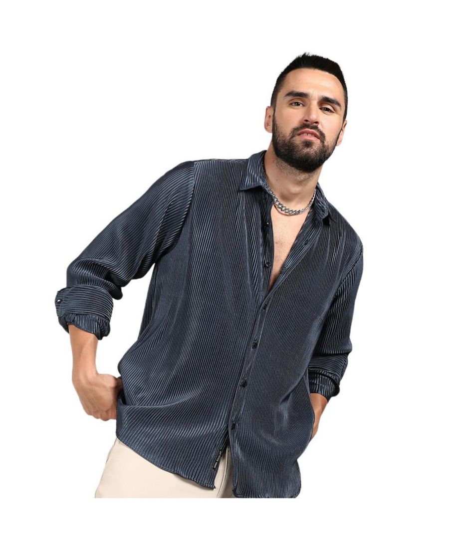 Мужская темно-синяя рубашка со складками Campus Sutra, Blue
Мужская темно-синяя рубашка со складками Campus Sutra, Blue