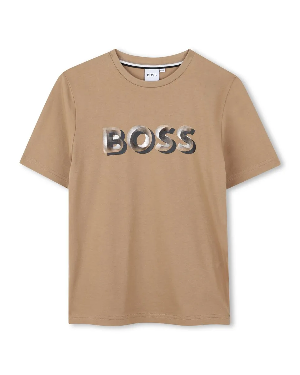 Детская хлопковая футболка с логотипом спереди BOSS Kidswear, светло-коричневый
Детская хлопковая футболка с логотипом спереди BOSS Kidswear, светло-коричневый