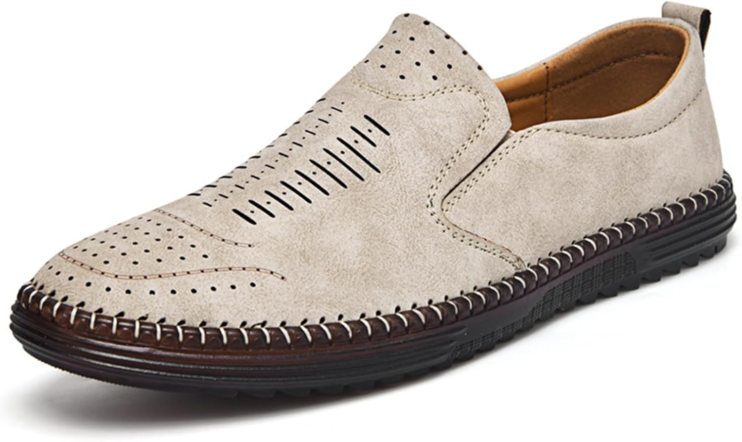 Мужские кожаные лоферы ручной работы с плоской подошвой, удобные, с подошвой из телячьей кожи, нескользящие, без шнурков, летние дышащие туфли Nvbuke, бежевый
Мужские кожаные лоферы ручной работы с плоской подошвой, удобные, с подошвой из телячьей кожи, нескользящие, без шнурков, летние дышащие туфли Nvbuke, бежевый