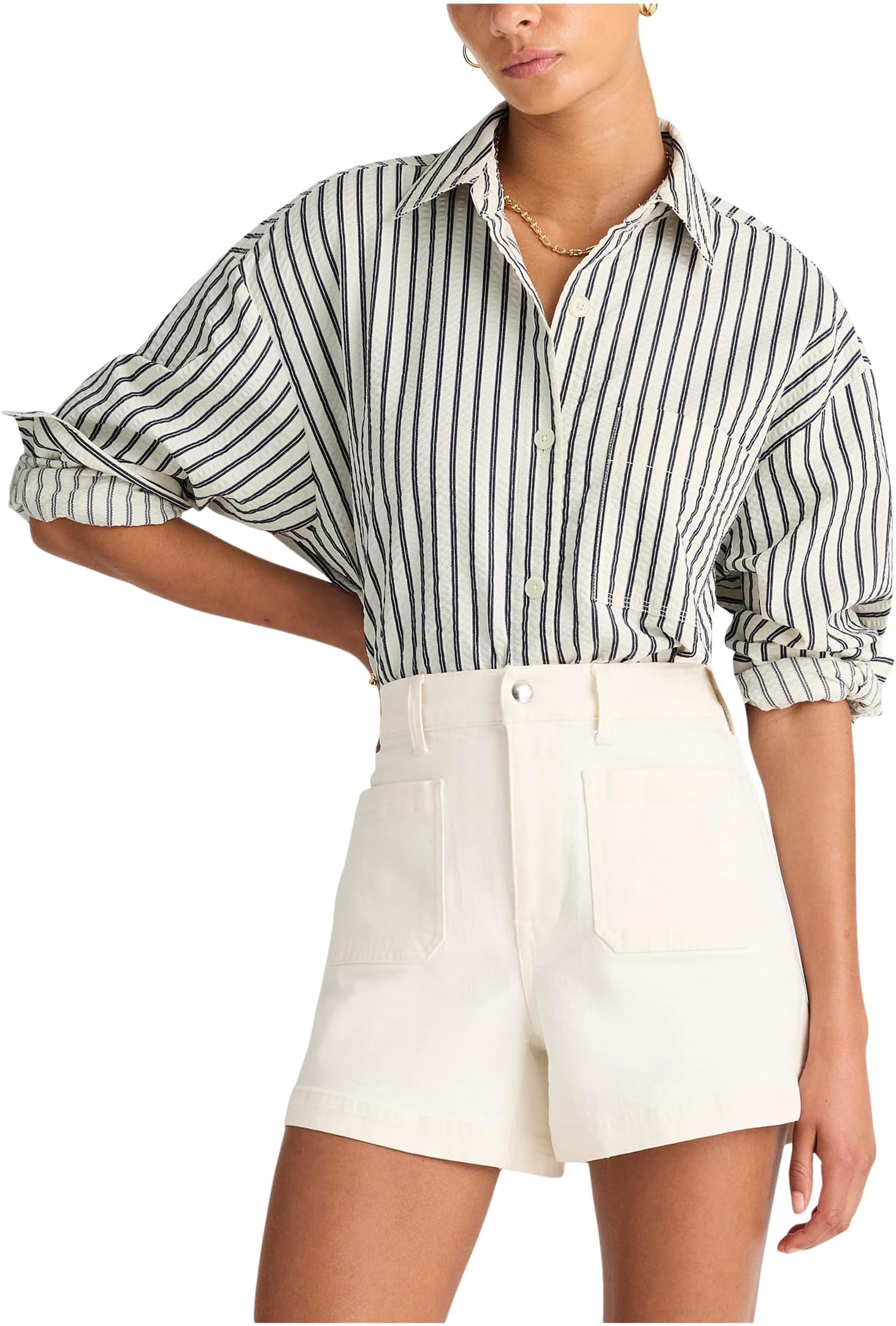 Женская рубашка Alice с закруглённой кокеткой – сирсакер Madewell, Grey Variegated Stripe
Женская рубашка Alice с закруглённой кокеткой – сирсакер Madewell, Grey Variegated Stripe