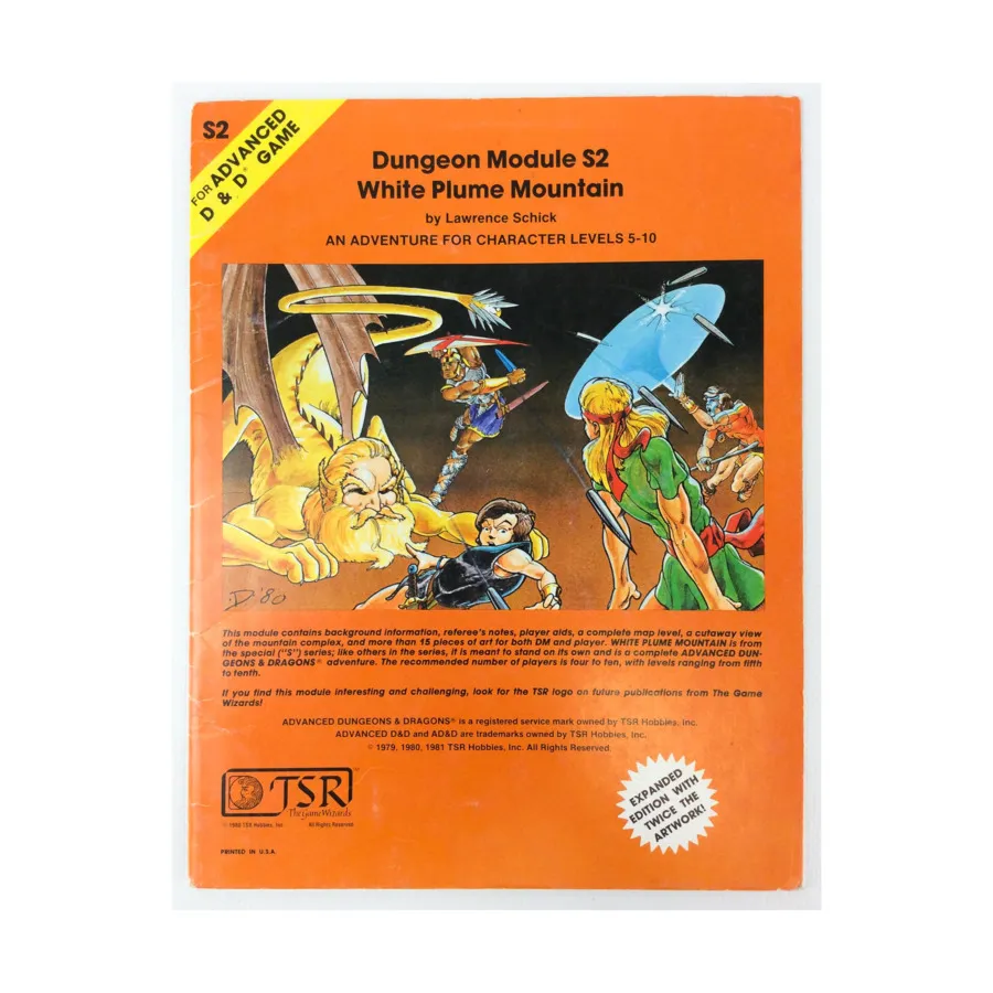 Модуль White Plume Mountain (5th Printing, Orange), Advanced Dungeons & Dragons (1st Edition) - Modules & Adventures - S Series
Модуль White Plume Mountain (5th Printing, Orange), Advanced Dungeons & Dragons (1st Edition) - Modules & Adventures - S Series