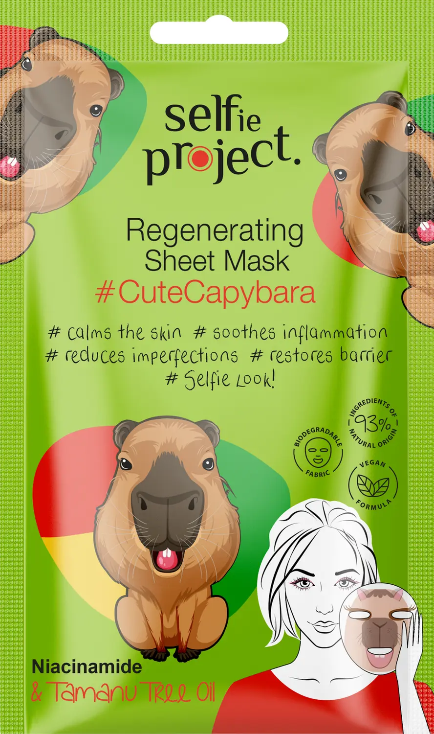 Маска для лица Selfie Project Regenerierende Tuchmaske #CuteCapibara
Маска для лица Selfie Project Regenerierende Tuchmaske #CuteCapibara