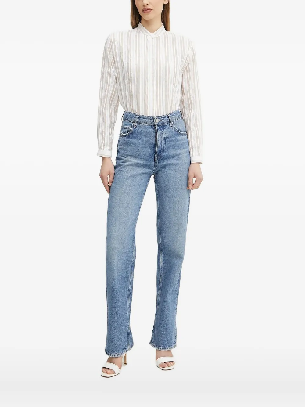 Полосатая рубашка с кружевными вставками Silvian Heach, белый
Полосатая рубашка с кружевными вставками Silvian Heach, белый