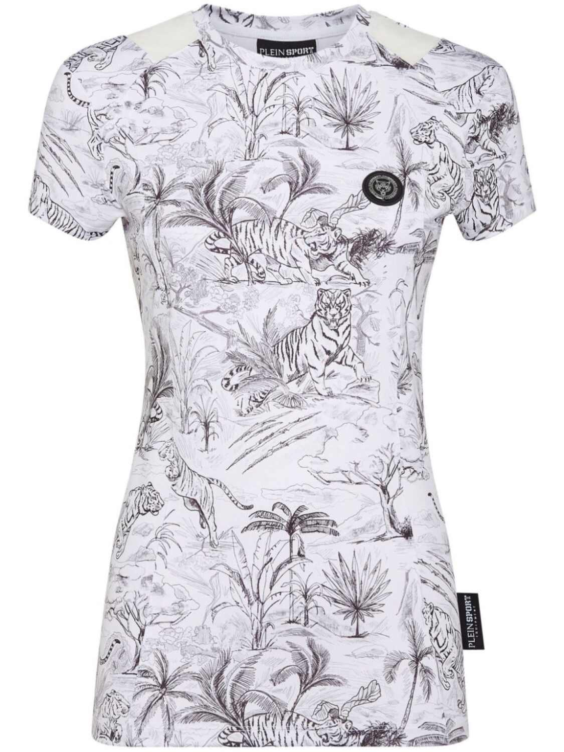 Plein Sport футболка с графическим принтом и панелями, белый
Plein Sport футболка с графическим принтом и панелями, белый