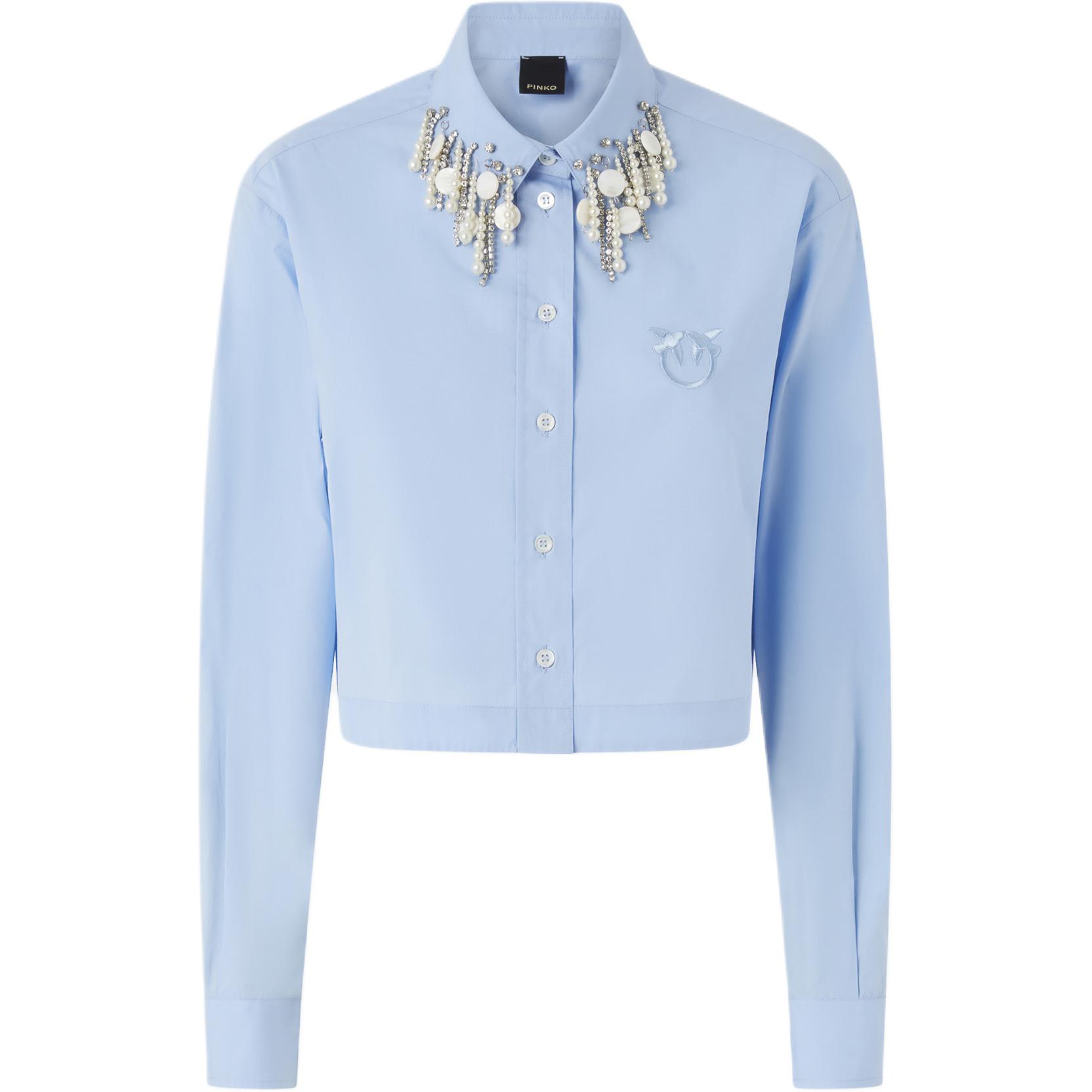 Рубашка с вышитым логотипом PINKO, синий
Рубашка с вышитым логотипом PINKO, синий