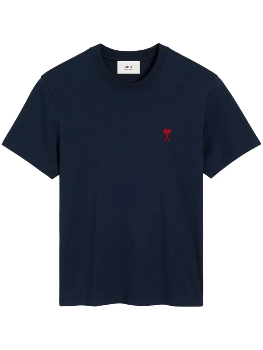 Футболка с вышитым логотипом AMI Paris, синий 
Футболка с вышитым логотипом AMI Paris, синий