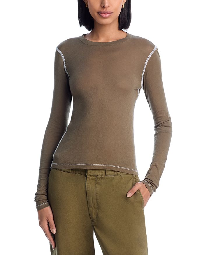 Полупрозрачная хлопковая футболка RE/DONE, зеленый
Полупрозрачная хлопковая футболка RE/DONE, зеленый