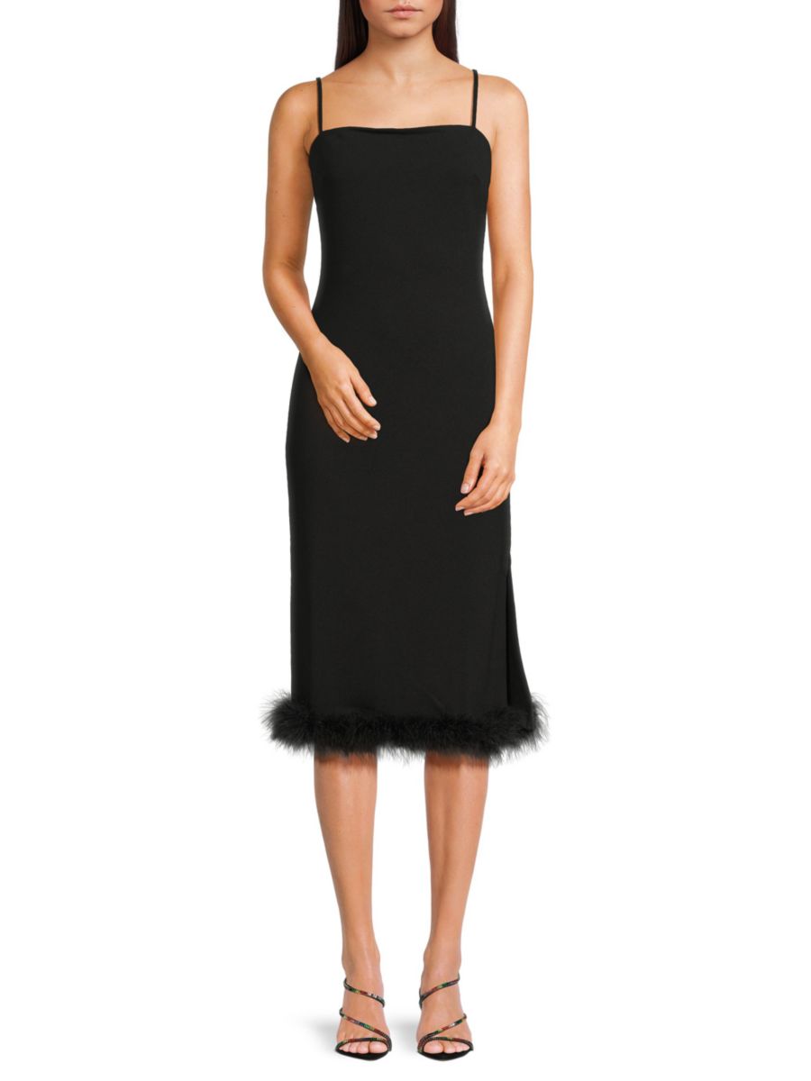 Платье миди с отделкой из искусственных перьев RACHEL Rachel Roy, черный
Платье миди с отделкой из искусственных перьев RACHEL Rachel Roy, черный