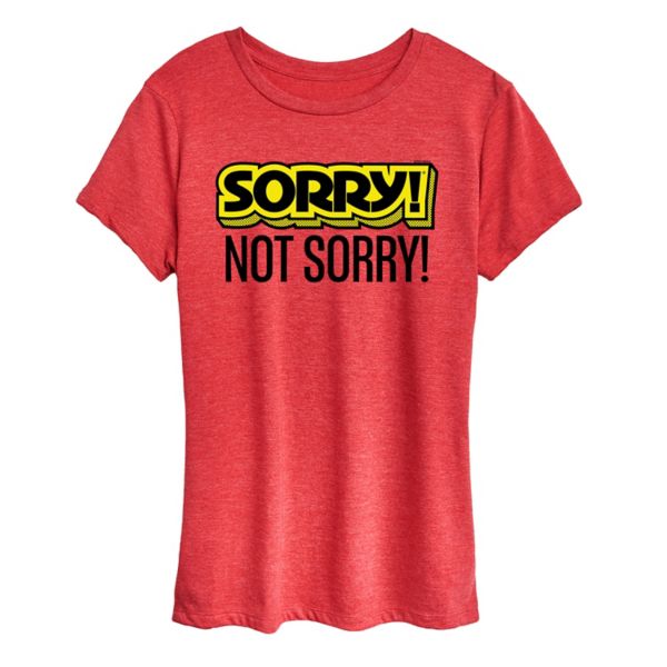 Женская футболка "Sorry not sorry" с принтом Hasbro, красный 
Женская футболка "Sorry not sorry" с принтом Hasbro, красный