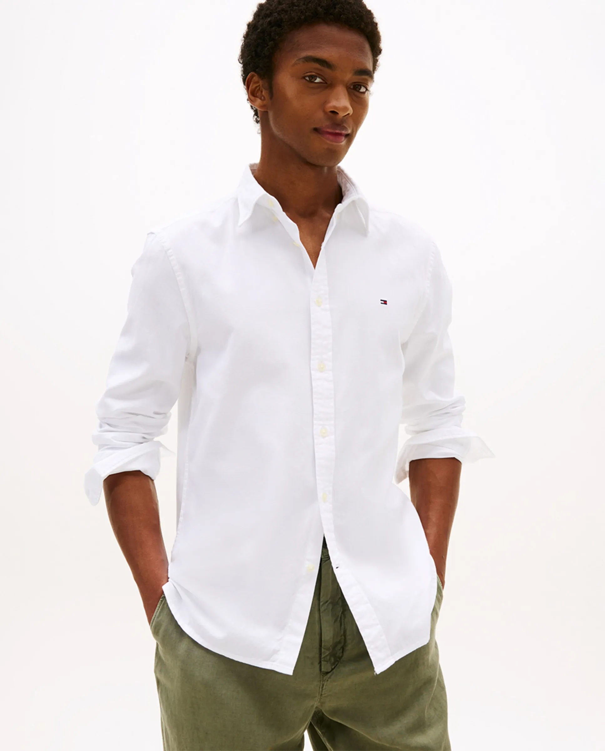 Мужская однотонная рубашка с фактурной тканью Tommy Hilfiger, белый
Мужская однотонная рубашка с фактурной тканью Tommy Hilfiger, белый