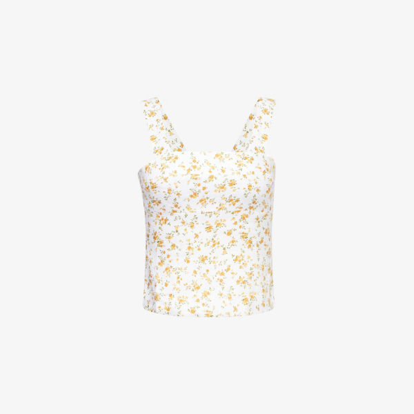 Топ льняной Reformation Darci с цветочным принтом, белый / желтый
Топ льняной Reformation Darci с цветочным принтом, белый / желтый