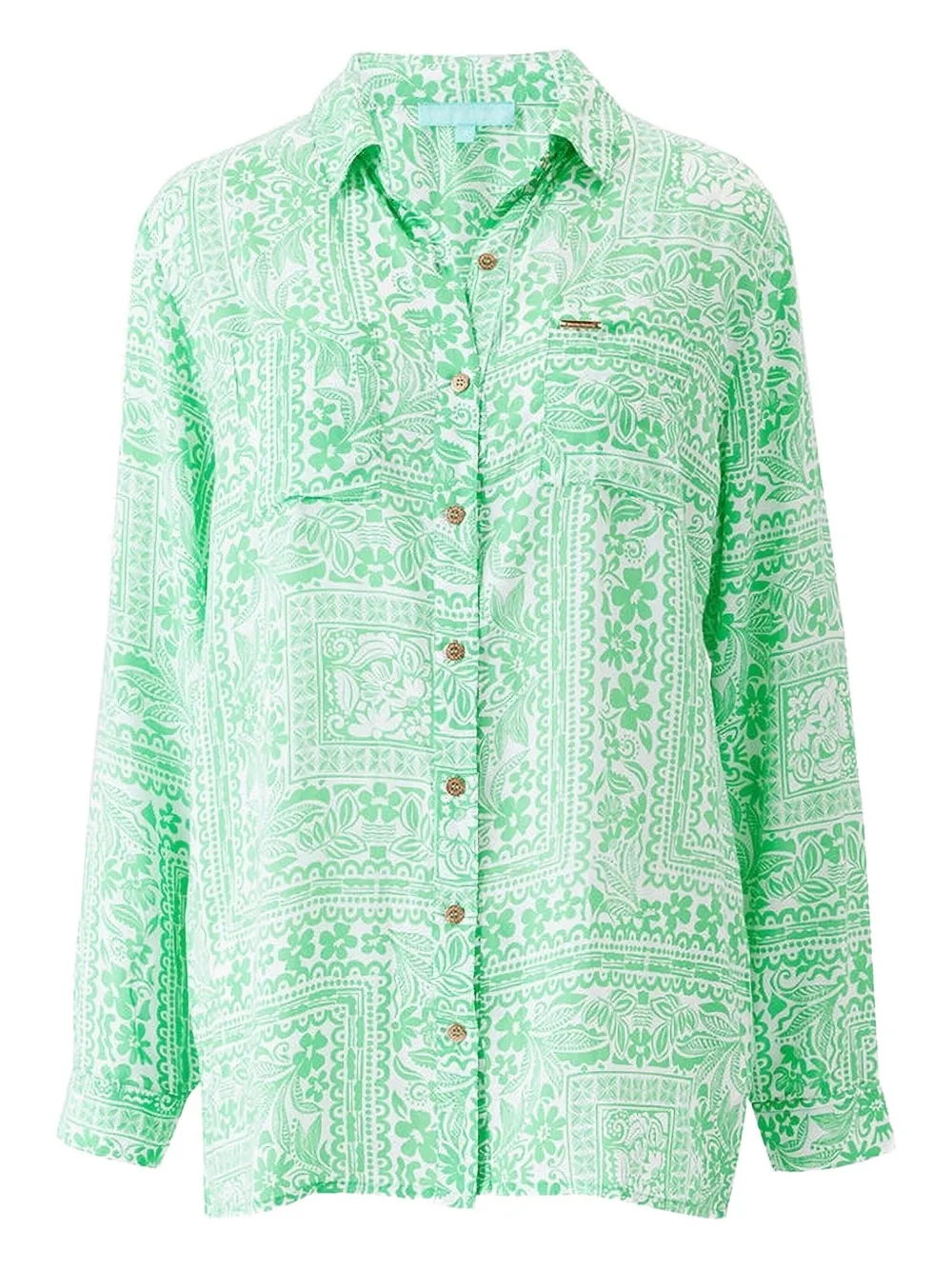 Рубашка с цветочным принтом Melissa Odabash, зеленый
Рубашка с цветочным принтом Melissa Odabash, зеленый