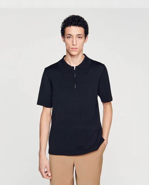 Мужская трикотажная рубашка-поло с воротником на молнии Sandro, черный
Мужская трикотажная рубашка-поло с воротником на молнии Sandro, черный