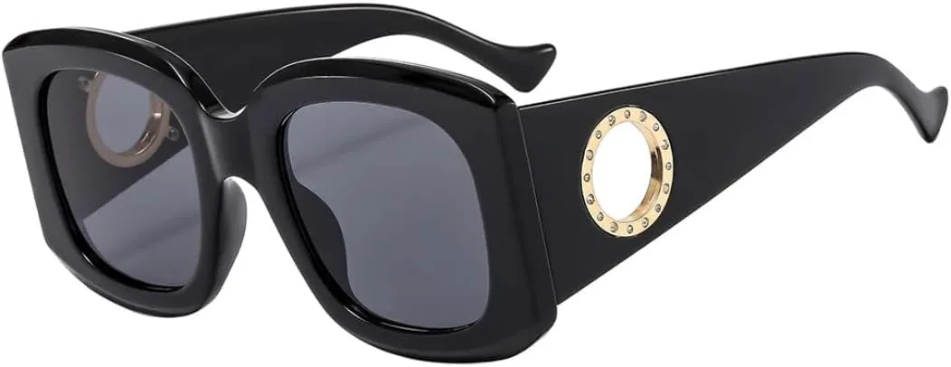 Крупные квадратные солнцезащитные очки для женщин в винтажном стиле, мужские солнцезащитные очки с защитой от УФ-излучения UV400 класса люкс UATXTAU, Black
Крупные квадратные солнцезащитные очки для женщин в винтажном стиле, мужские солнцезащитные очки с защитой от УФ-излучения UV400 класса люкс UATXTAU, Black