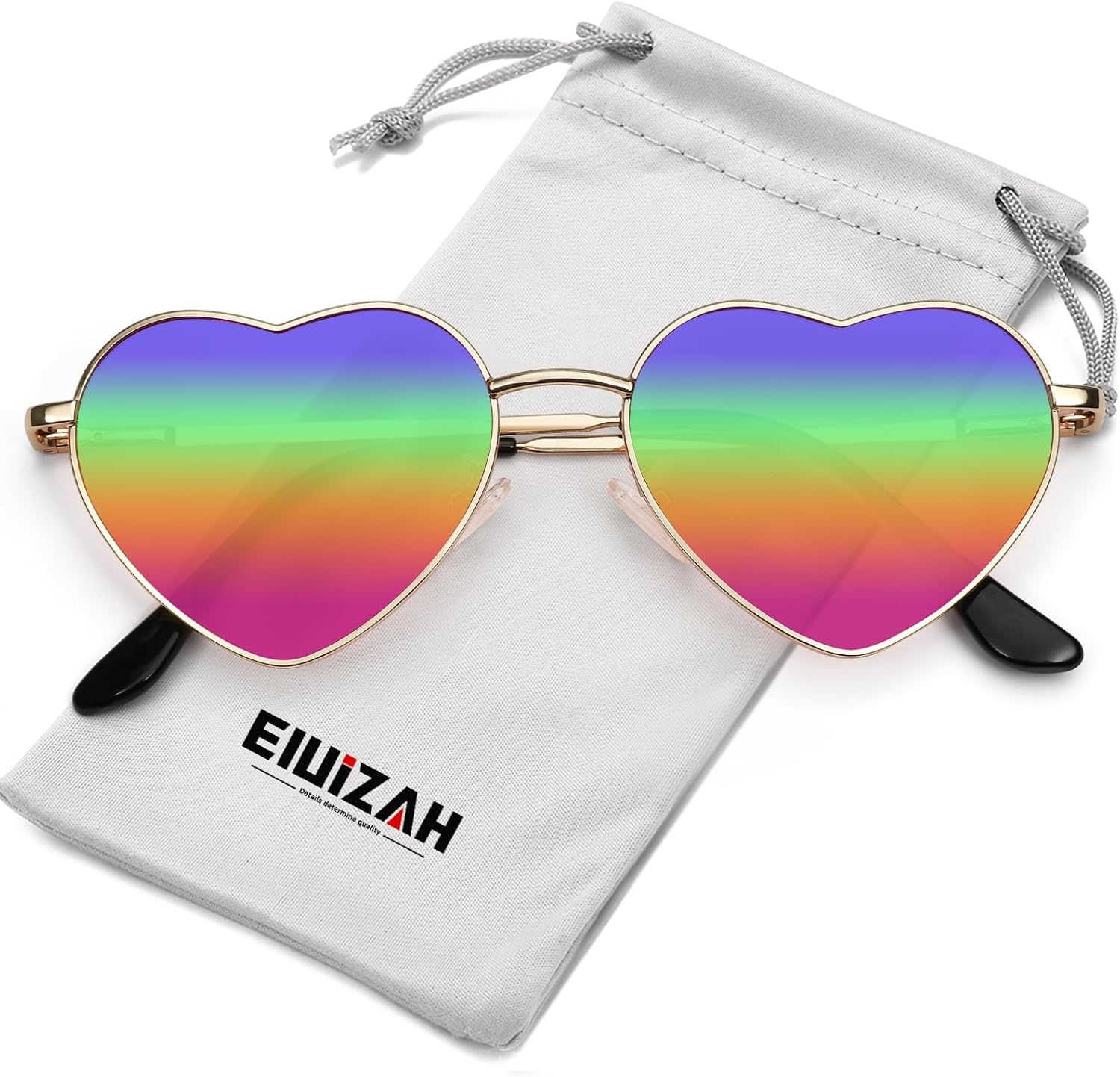Поляризованные солнцезащитные очки Eiuizah в форме сердца для женщин и мужчин - милые, модные солнцезащитные очки с металлической оправой и линзами с защитой UV400, A3 Gold Frame/Rainbow Lenses
Поляризованные солнцезащитные очки Eiuizah в форме сердца для женщин и мужчин - милые, модные солнцезащитные очки с металлической оправой и линзами с защитой UV400, A3 Gold Frame/Rainbow Lenses