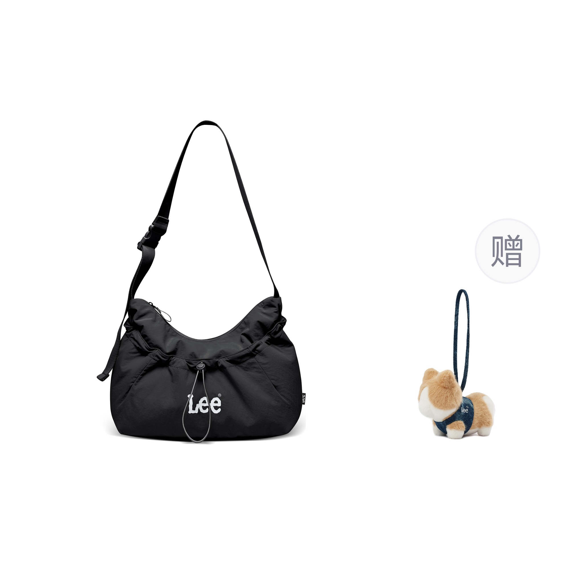 Lee Тканевая сумка через плечо, Obsidian Black+Brand Plush Pendant
Lee Тканевая сумка через плечо, Obsidian Black+Brand Plush Pendant