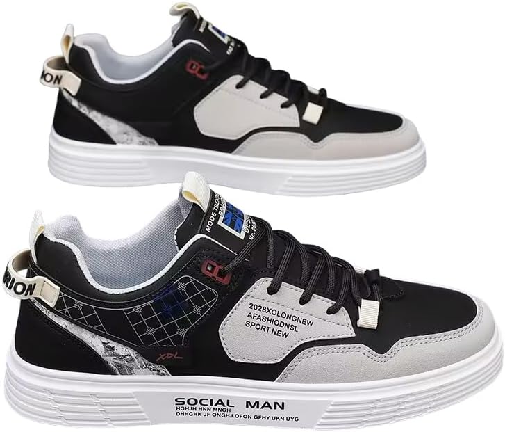 Мужские удобные скейтбордические кроссовки Clolinde больших размеров - спортивные повседневные кроссовки на плоской подошве для стильного и универсального ношения, черный
Мужские удобные скейтбордические кроссовки Clolinde больших размеров - спортивные повседневные кроссовки на плоской подошве для стильного и универсального ношения, черный