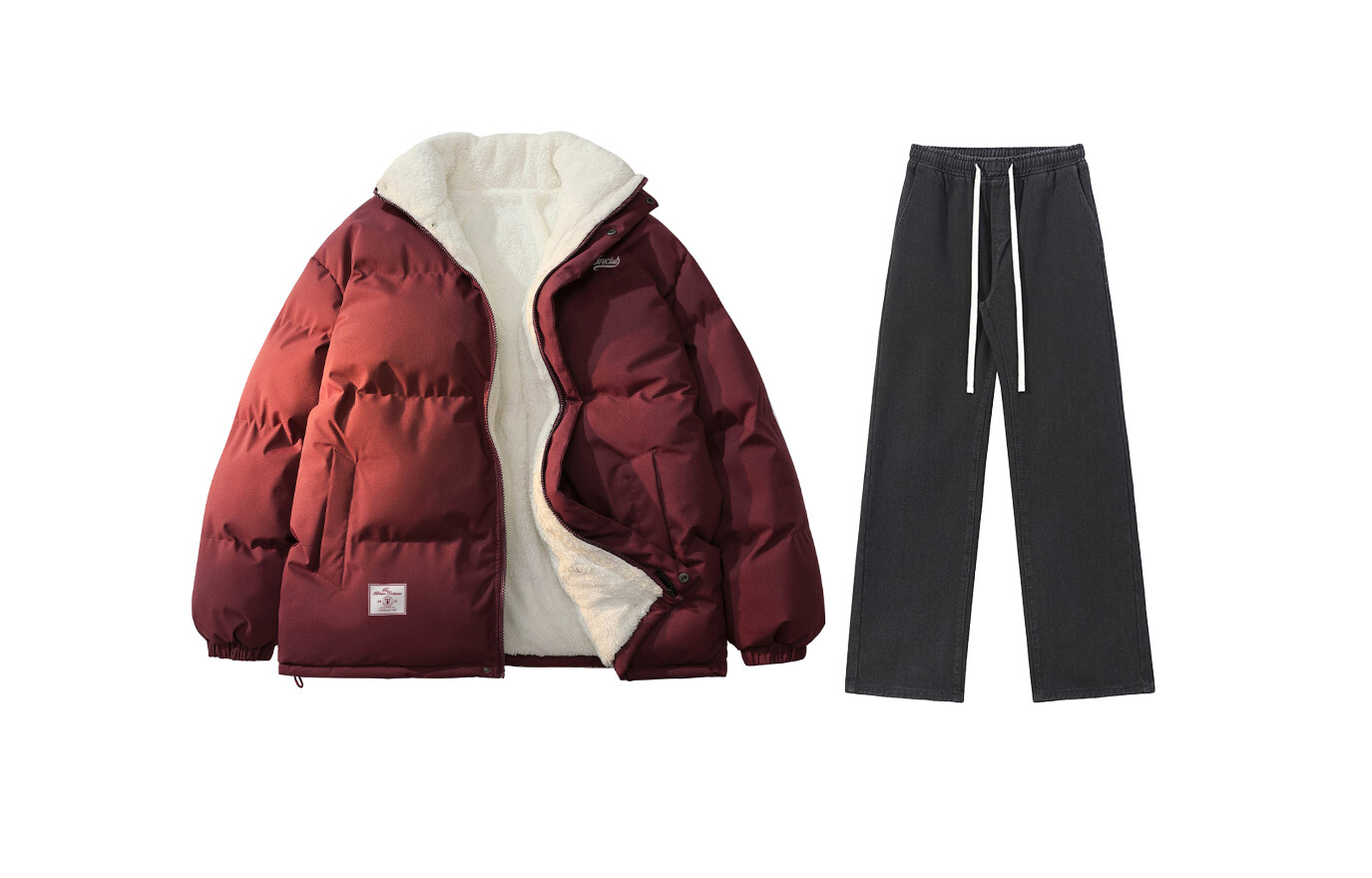 Стеганая куртка унисекс tre club, Черный топ и джинсы
Стеганая куртка унисекс tre club, Черный топ и джинсы