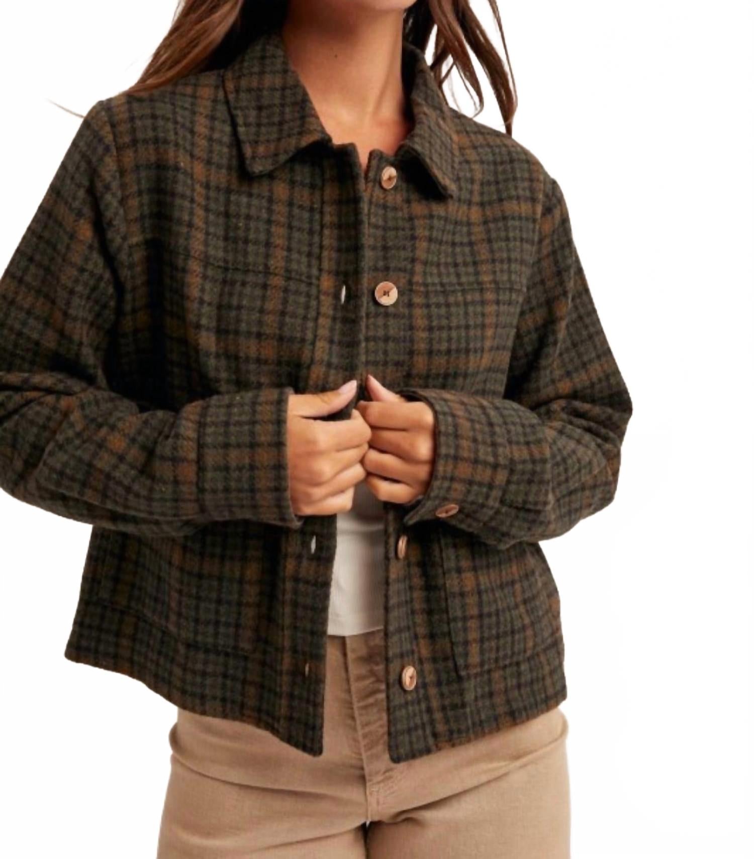 Hem & Thread Куртка в клетку Carly, темно-зеленого и коричневого цвета
Hem & Thread Куртка в клетку Carly, темно-зеленого и коричневого цвета