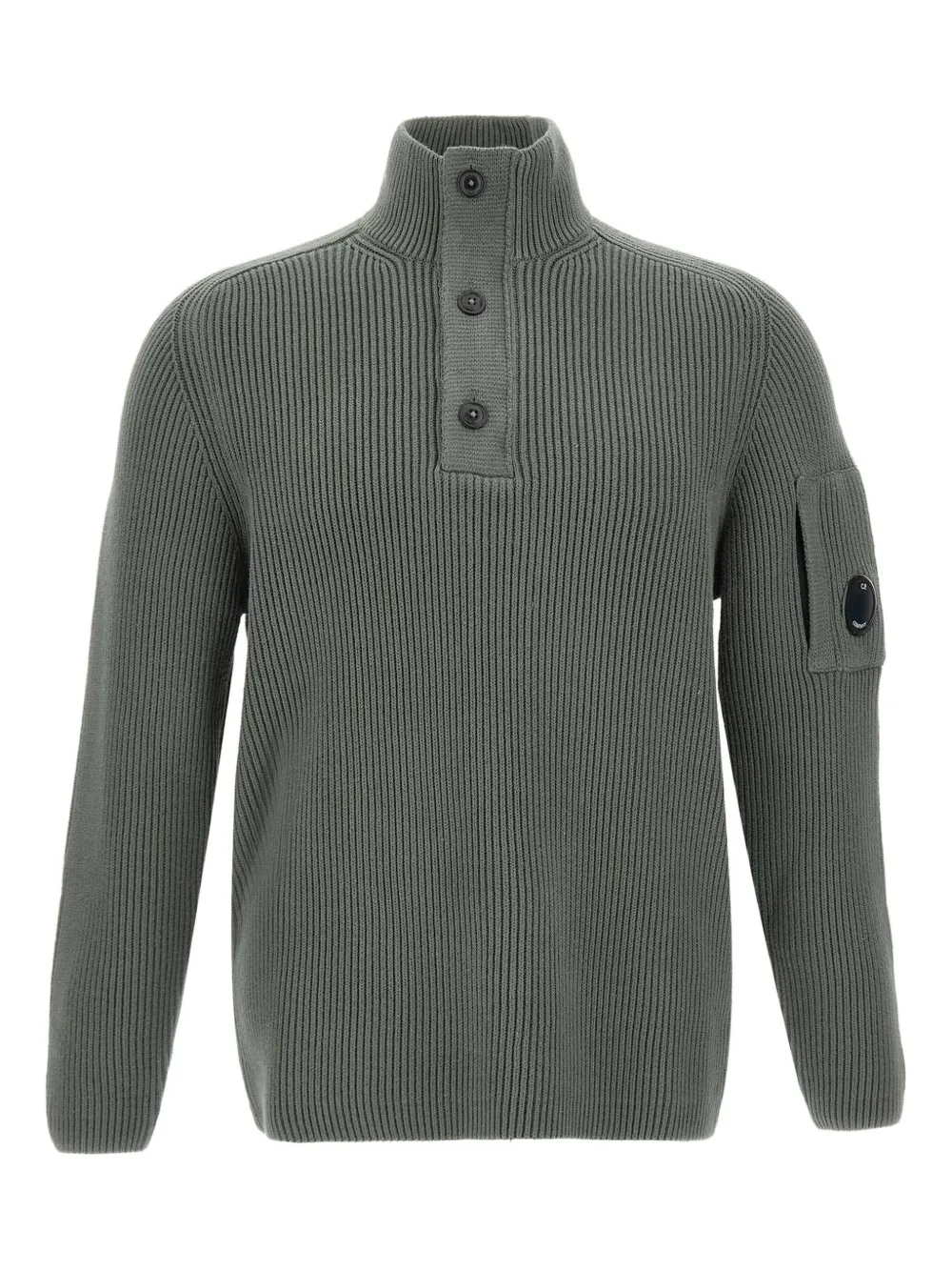Ребристый свитер с линзами C.P. Company, зеленый 
Ребристый свитер с линзами C.P. Company, зеленый