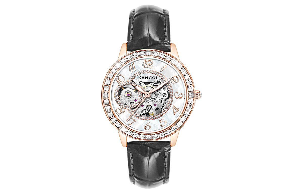 Женские часы KANGOL, черный ремешок, двусторонние ажурные 
Женские часы KANGOL, черный ремешок, двусторонние ажурные