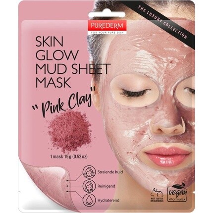 Purederm Skin Glow Mud Sheet Маска для лица с розовой глиной 
Purederm Skin Glow Mud Sheet Маска для лица с розовой глиной