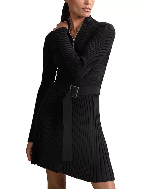 Венское вязаное платье с застежкой-молнией и откидной юбкой Reiss, черный
Венское вязаное платье с застежкой-молнией и откидной юбкой Reiss, черный