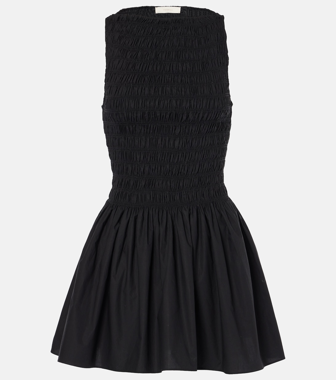 Хлопковое мини-платье с защипами Faithfull, черный 
Хлопковое мини-платье с защипами Faithfull, черный