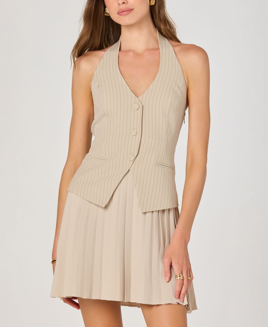 Женское мини-платье с плиссировкой и завязками на шее ASTR the Label, Cream
Женское мини-платье с плиссировкой и завязками на шее ASTR the Label, Cream