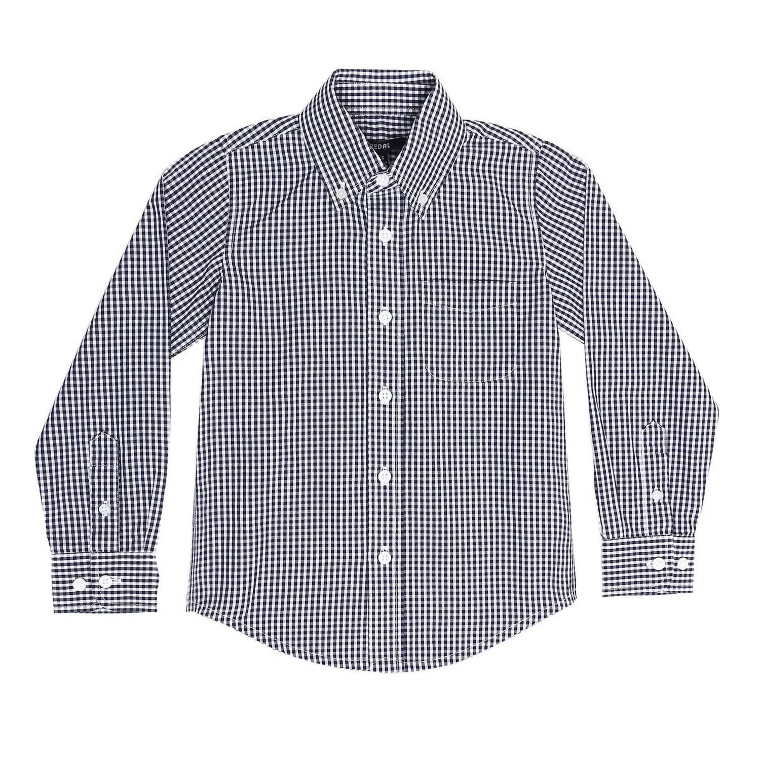 Рубашка в клетку на пуговицах для мальчика (темно-синяя/белая клетка) Pedal
Рубашка в клетку на пуговицах для мальчика (темно-синяя/белая клетка) Pedal