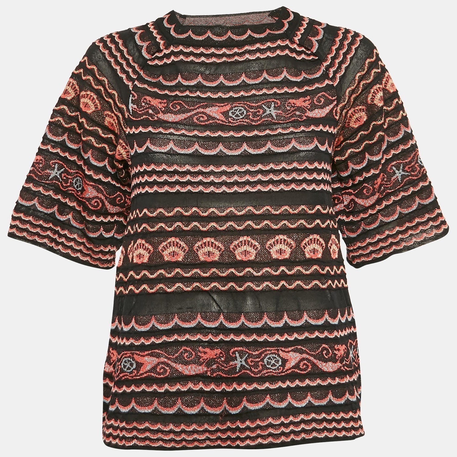 M Missoni Трикотажный топ Missoni Black/pink Wave Patterned Lurex Top, цвет черный/розовый
M Missoni Трикотажный топ Missoni Black/pink Wave Patterned Lurex Top, цвет черный/розовый