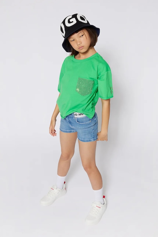 Детская хлопковая футболка Hugo, зеленый
Детская хлопковая футболка Hugo, зеленый