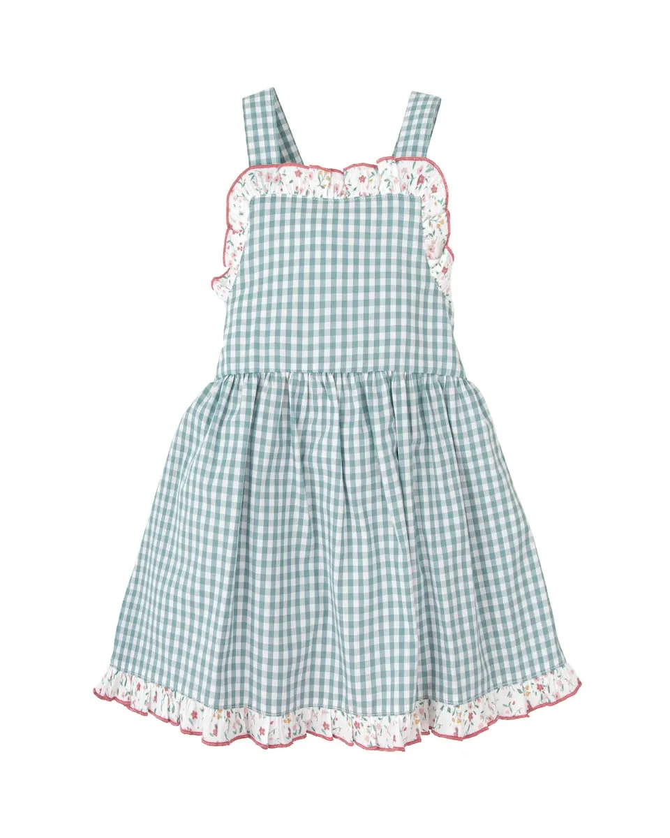 Детское платье на бретелях с рюшами и клетчатым принтом Babidú, бирюзовый
Детское платье на бретелях с рюшами и клетчатым принтом Babidú, бирюзовый