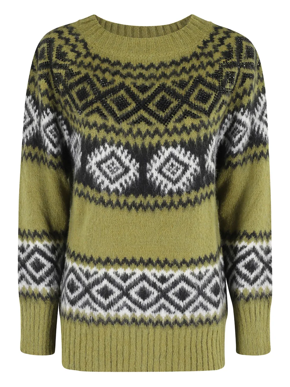 Свитер с круглым вырезом и узором "фэр-айл" ERMANNO FIRENZE, зеленый
Свитер с круглым вырезом и узором "фэр-айл" ERMANNO FIRENZE, зеленый