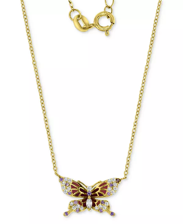 Ожерелье с подвеской в виде разноцветной бабочки из кубического циркония и эмали, позолоченное серебро 14 карат, длина 16 дюймов + удлинитель 2 дюйма Macy'S, gold
Ожерелье с подвеской в виде разноцветной бабочки из кубического циркония и эмали, позолоченное серебро 14 карат, длина 16 дюймов + удлинитель 2 дюйма Macy'S, gold