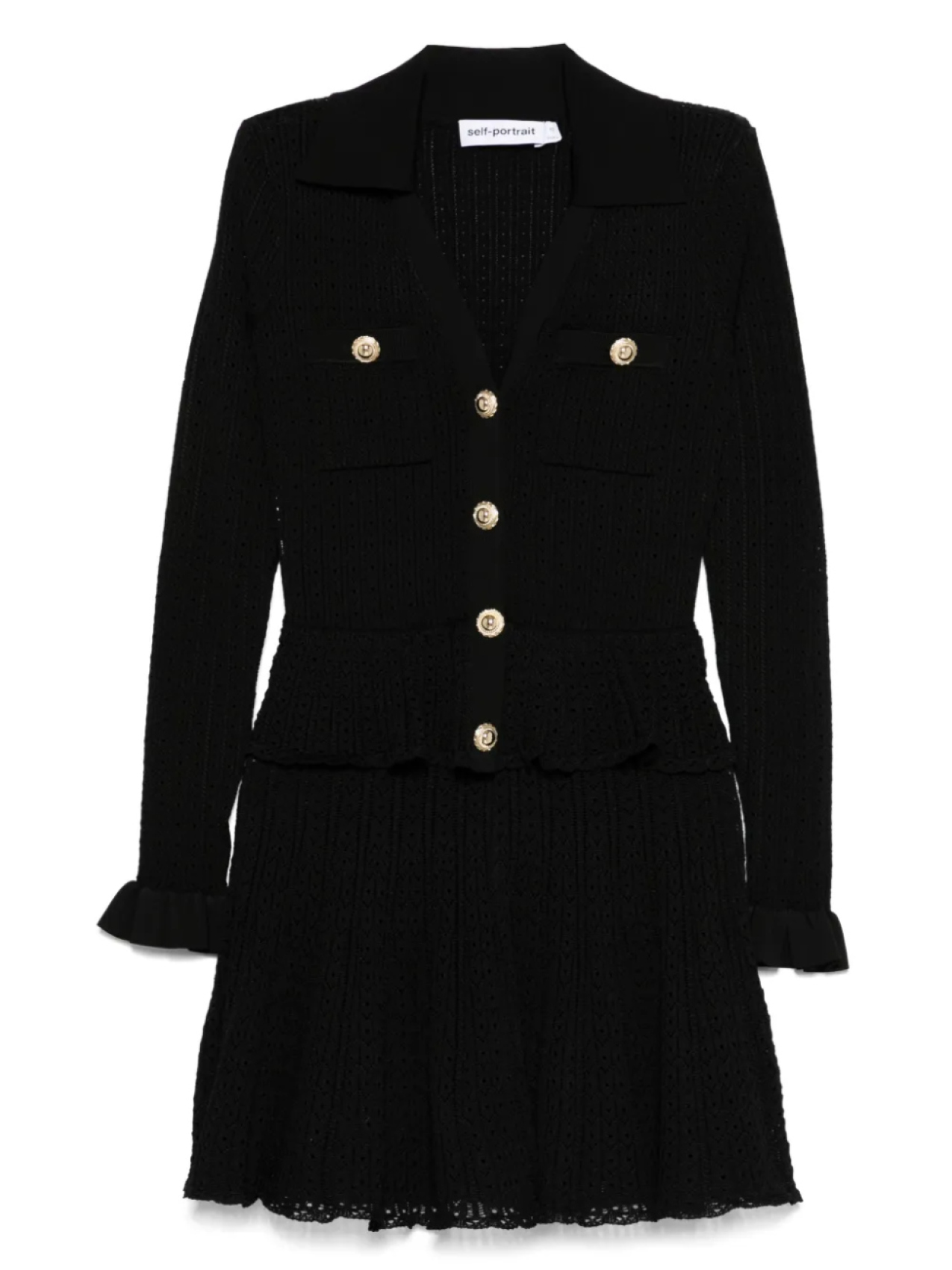 Трикотажное мини-платье с V-образным вырезом Self-Portrait, черный
Трикотажное мини-платье с V-образным вырезом Self-Portrait, черный