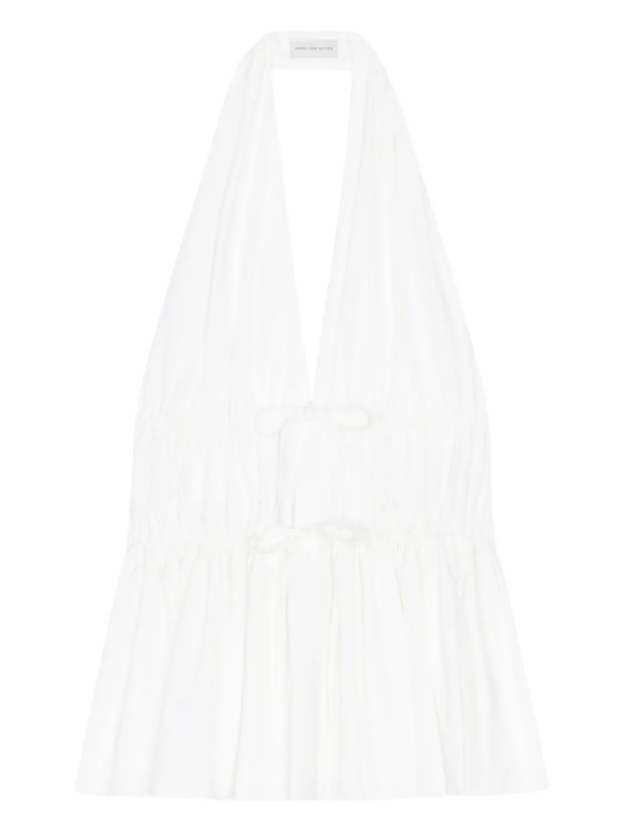 DRIES VAN NOTEN топ с вырезом халтер и сборками, белый
DRIES VAN NOTEN топ с вырезом халтер и сборками, белый