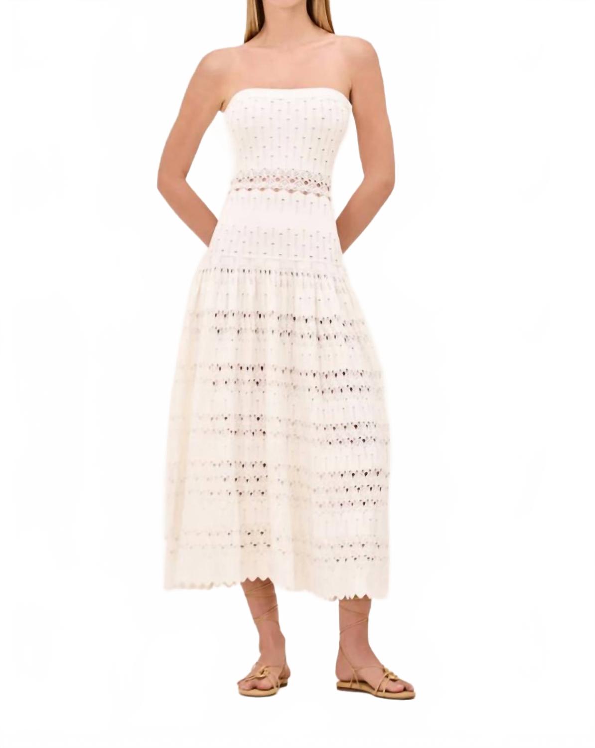 Платье Пейдж без бретелей в белом ALEXIS
Платье Пейдж без бретелей в белом ALEXIS