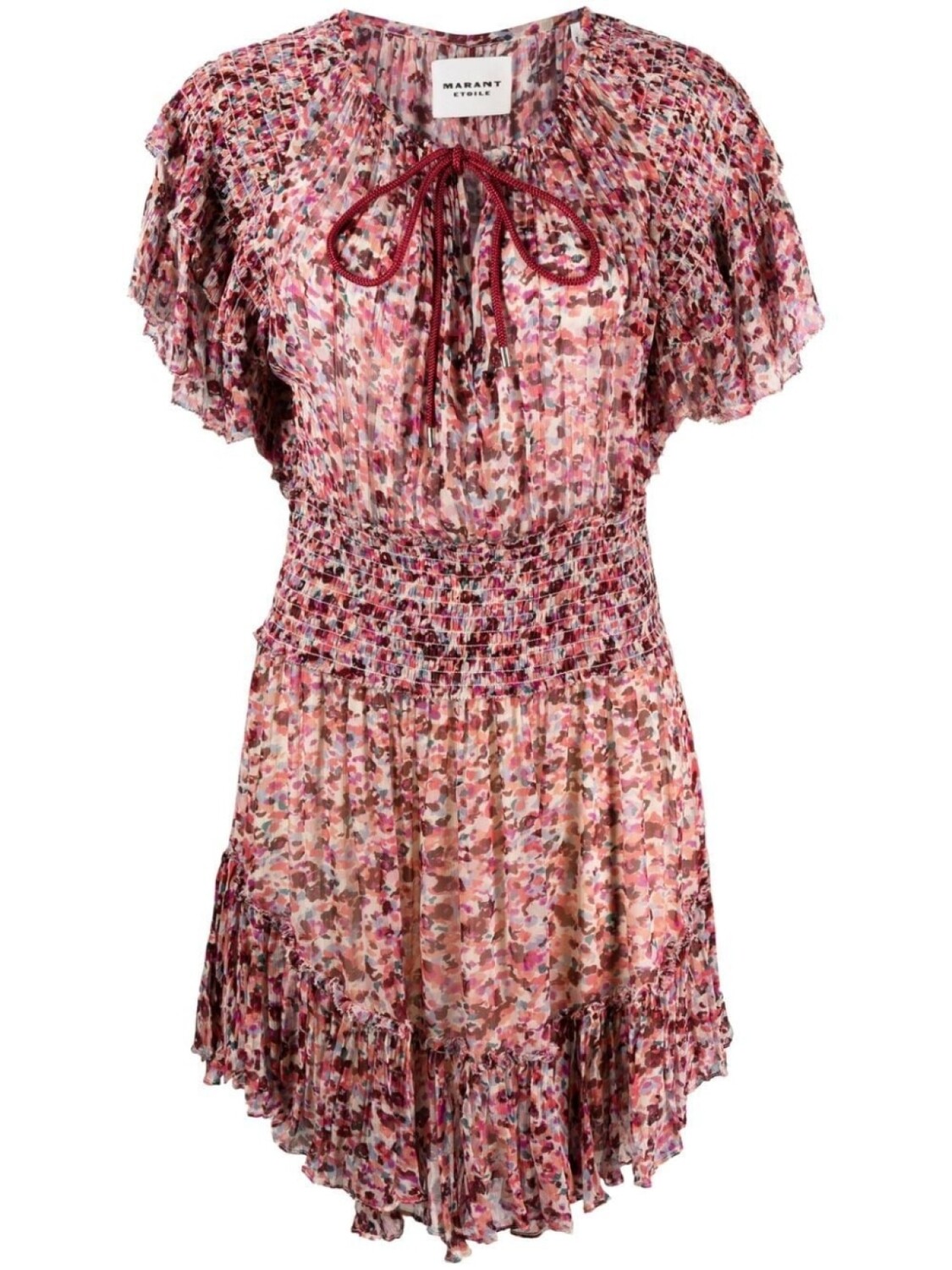 Marant Étoile платье со сборками и абстрактным принтом, красный 
Marant Étoile платье со сборками и абстрактным принтом, красный