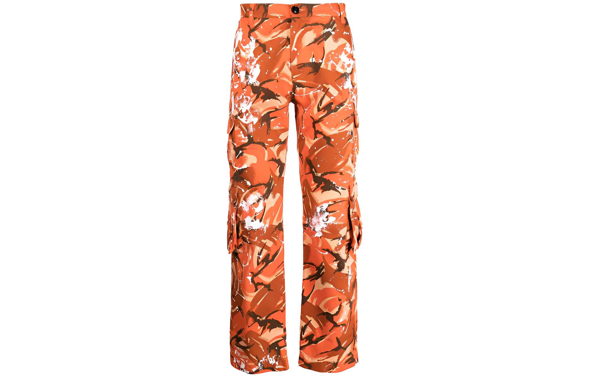 Камуфляжные принтованные карго-брюки средней посадки Martine Rose, оранжевые
Камуфляжные принтованные карго-брюки средней посадки Martine Rose, оранжевые