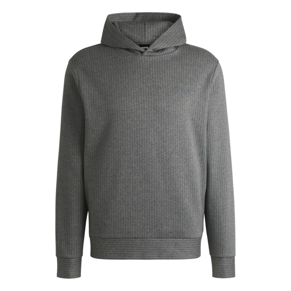 Толстовка с капюшоном классического кроя из хлопка в тонкую полоску BOSS, серый
Толстовка с капюшоном классического кроя из хлопка в тонкую полоску BOSS, серый