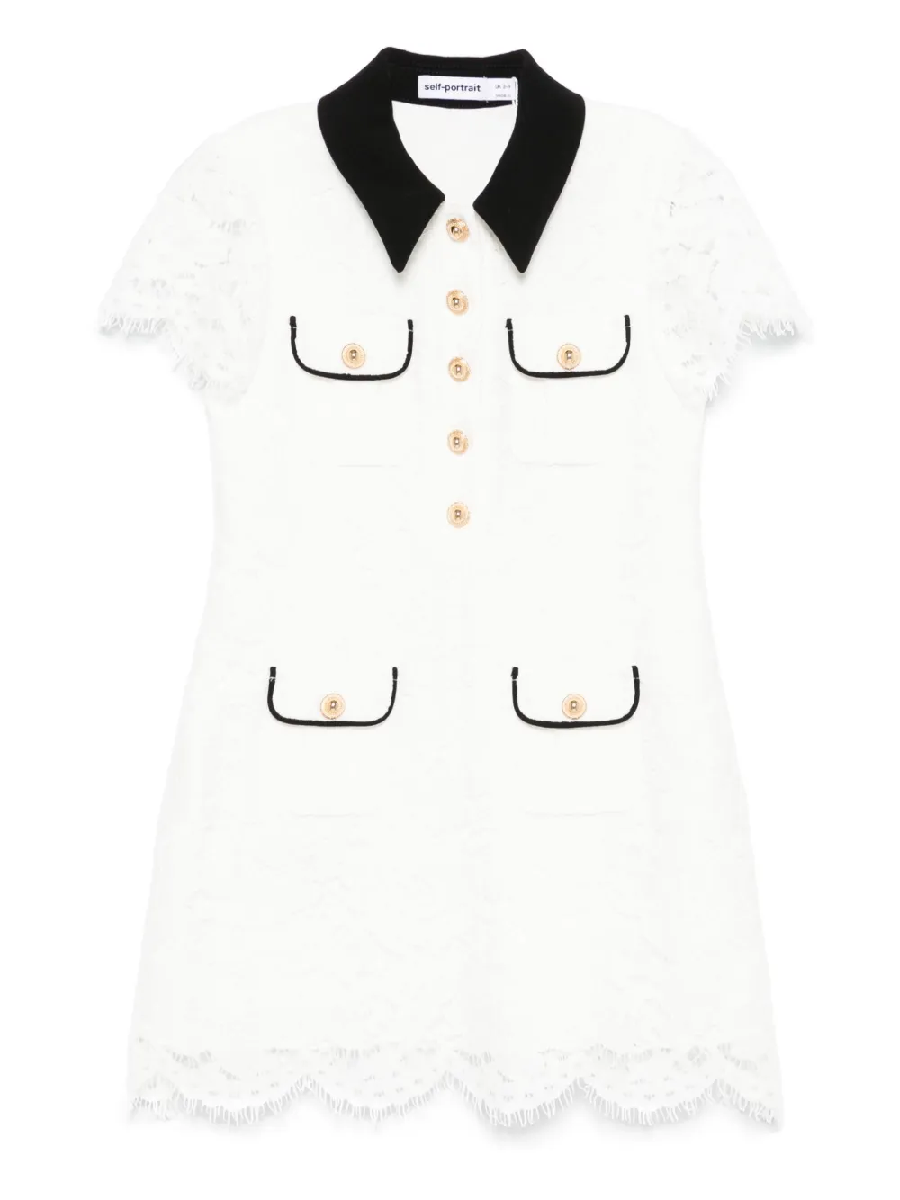 Кружевное платье с контрастным воротником Self-Portrait Kids, белый
Кружевное платье с контрастным воротником Self-Portrait Kids, белый